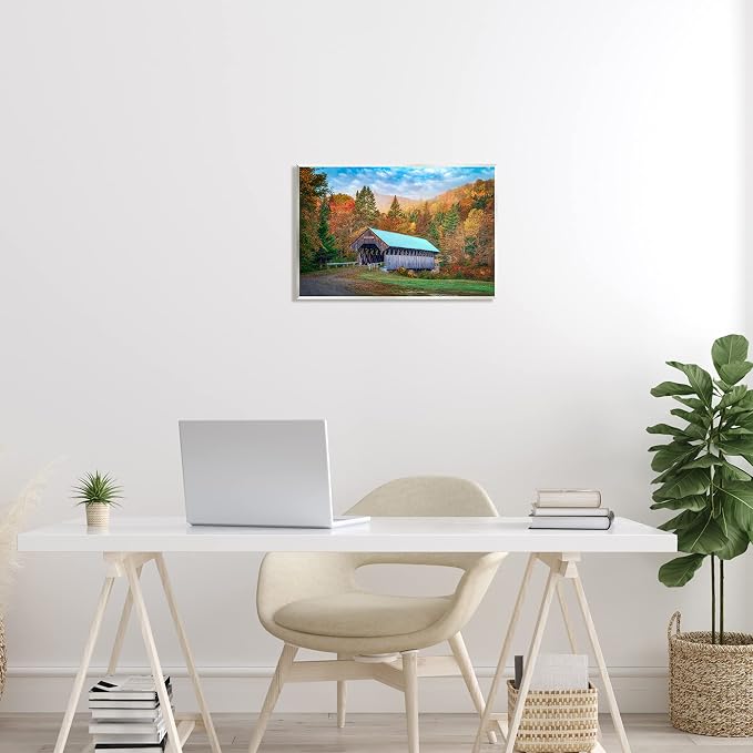 Stupell Industries Woodland Covered Bridge Mountain Foliage Wall Plaque Art, Design by Rick Berk, 19 x 13 | Stupell Industries | 19 x 13 Inches, Easy to Hang and Sturdy, Made in USA, by Rick Berk