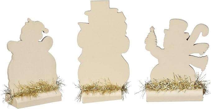 Primitives by Kathy Vintage Christmas Stand Up Set, Set of 3, Retro Snowmen, 3 Piece, 32297