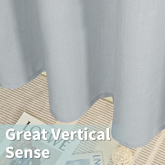 LAMIT 72 inch Linen Curtains for Living Room, Grommet Thick Linen Textured - Image 6