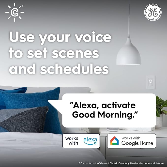 GE CYNC A19 Smart LED Light Bulbs, Soft White, Bluetooth and WiFi Light Bulbs, 60W Equivalent, Work with Amazon Alexa and Google Home, 2 Count (Pack of 1)