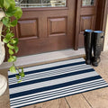 OJIA Outdoor Mats for Front Door 24"x51" Porch Rug Blue & White Outdoor Rug | Machine Washable Front Door Mat Cotton Woven Blue and White Outdoor Rugs Striped Kitchen Runner Doormat for Entry/Entrance