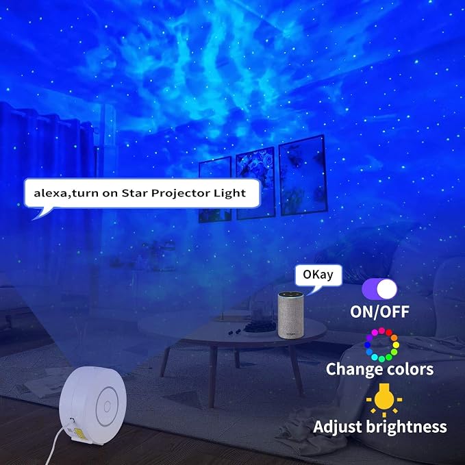 CHIGIH Galaxy Projector, LED Starry Sky Nebula Night Light Star Projector | Bedroom Ceiling Projector, App & Voice Controlled Northern Lights Projector for Room Party Decor, Teen Women Birthday Gifts