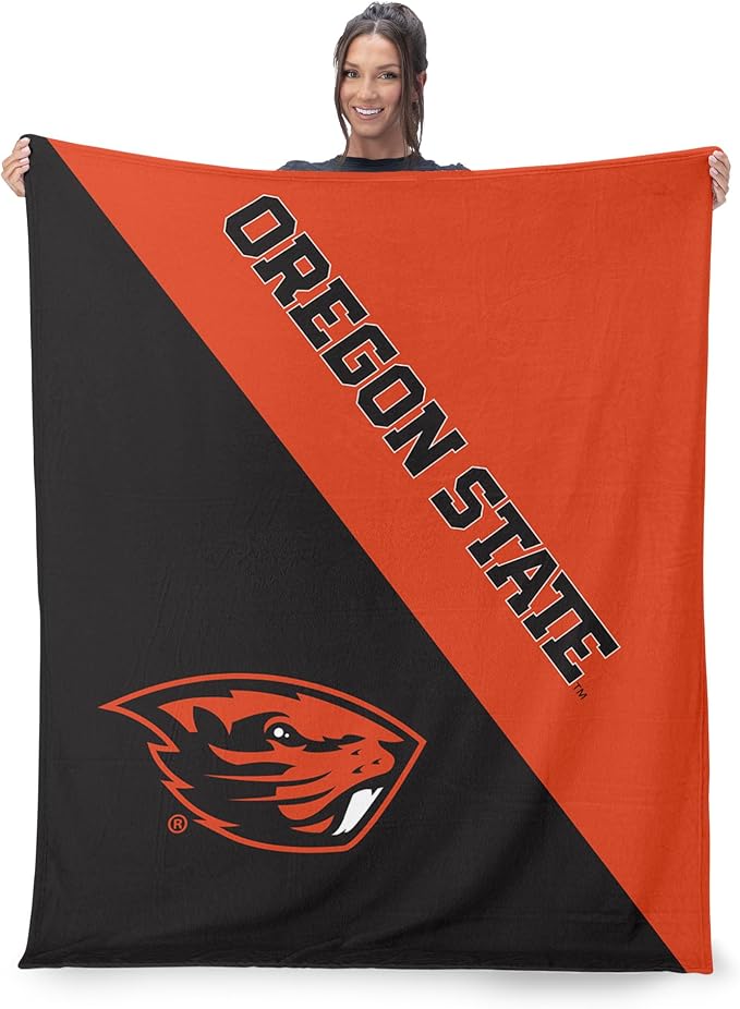 Northwest NCAA Silk Touch Throw Blanket, Ultra Soft Plush Polyester, Lightweight Warm Decorative Fan Gift, 46 x 60 in
