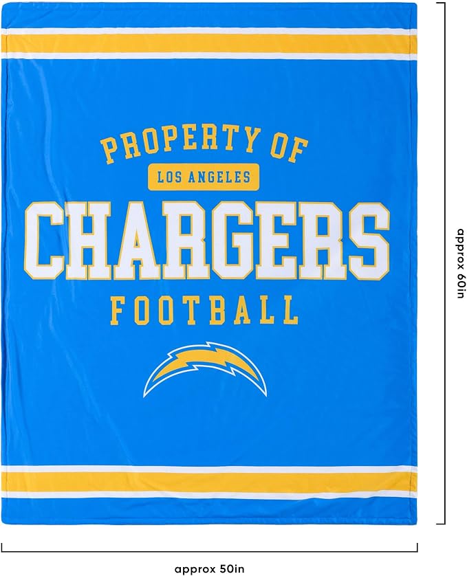 FOCO NFL Unisex-Adult NFL Team Logo Property 60" x 50" Sherpa Plush Throw Blanket