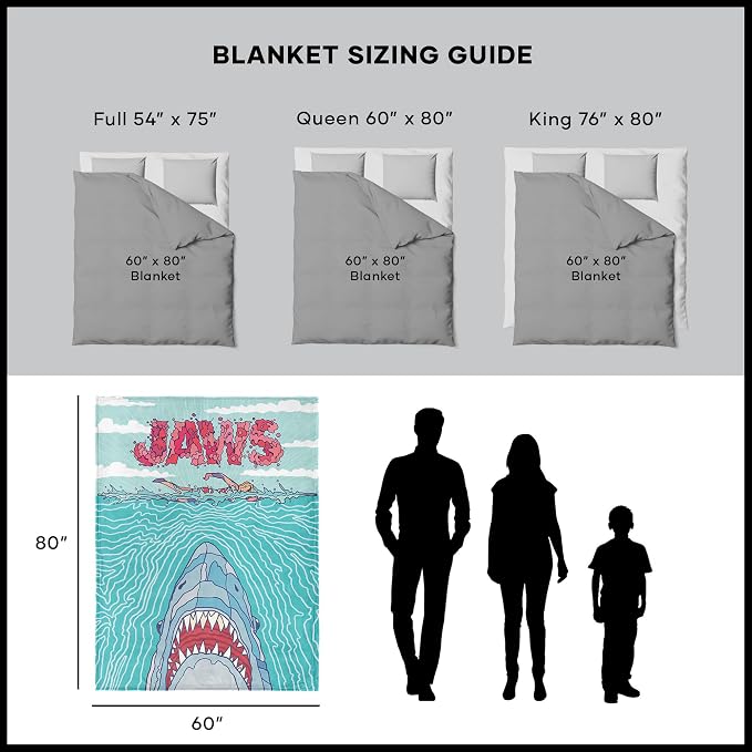 Northwest Jaws Squiggle Poster Silk Touch Throw Blanket 60x80 inches