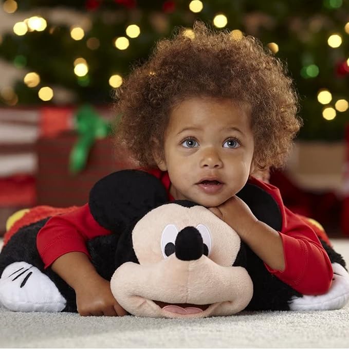 Pillow Pets Disney Mickey Mouse, 16" Plush Toy | Soft Plush Pillow Companion, Unfastens into a Cozy Pillow at Night, Machine Washable, BPA and Phthalates Free