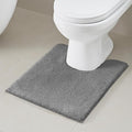 Madison Park Marshmallow Super Soft Toilet Rug, Contour, Grey | Non slip Backing, Spa Quality Luxurious Plush Bath Rug for Bathroom, Quick Dry, OEKO TEX, U Shaped