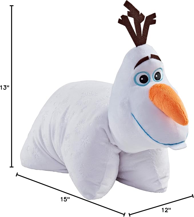 Pillow Pets Disney Frozen Olaf, 16" Plush Toy | Soft Plush Pillow Companion, Unfastens into a Cozy Pillow at Night, Machine Washable, BPA and Phthalates Free