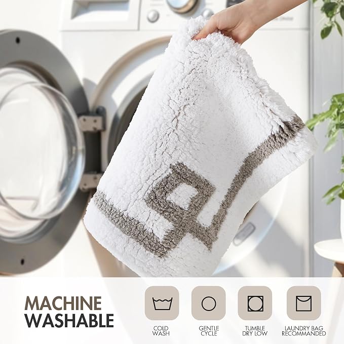 Madison Park Evan 100% Cotton Bath Runner Plush Absorbent, 24" x 72", White | Non-slip Backing, OEKO TEX, Luxurious Tufted Plush Bath Rug for Bathroom, Quick Dry, Spa Design Decorative for Shower Room