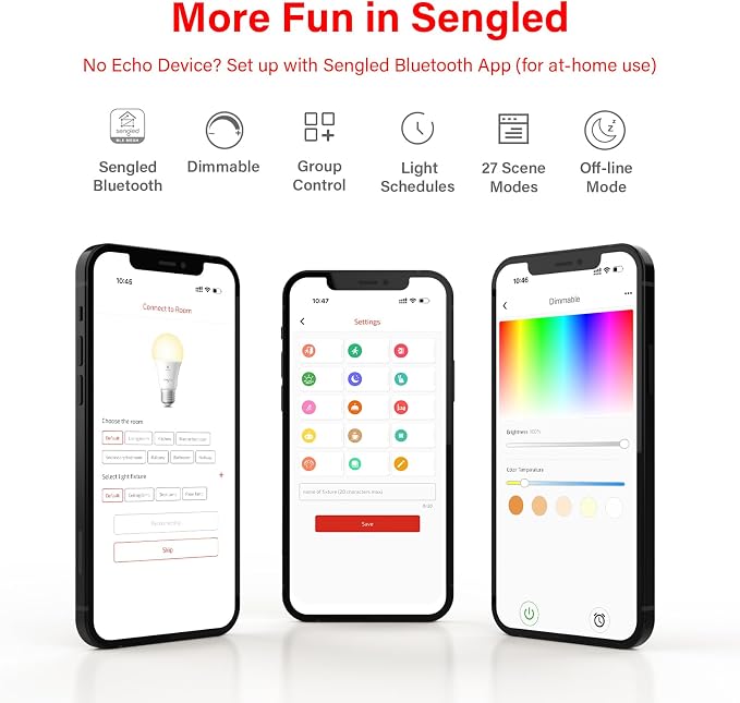 Sengled Smart Edison Bulbs, S1 Auto Pairing with Alexa Devices, Vintage Smart Light Bulbs That Work with Alexa, Bluetooth Mesh Smart Home Lighting, ST19 Led Bulb 60 Watt Equivalent, 2000K E26, 4-Pack