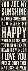 Primitives by Kathy 17420 Classic Box Sign, 8" x 20", You Are My Sunshine, Neutral