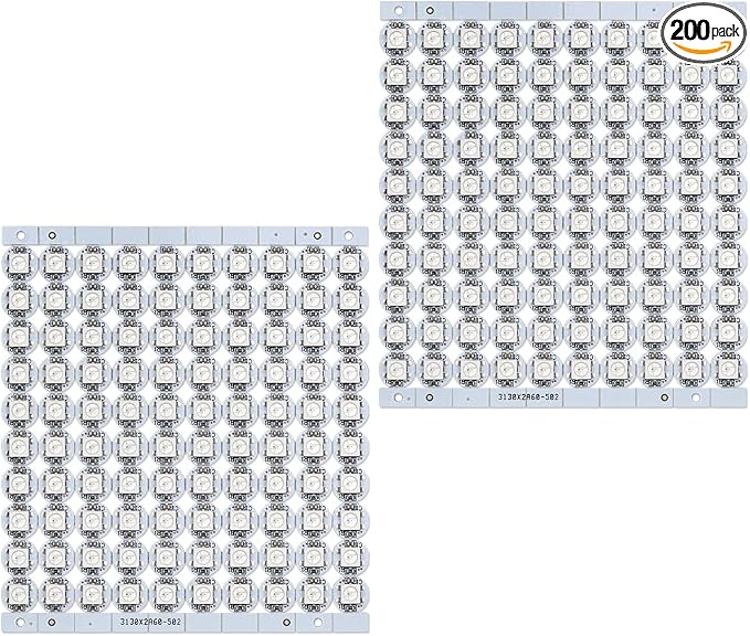 BTF-LIGHTING WS2812B 200PCS 5050SMD Individually Addressable Smart RGB LED Pixel for Arduino Single 1-led RGB LED Module Pixels Color Light White PCB Only DC5V Christmas(No Adapter or Controller)