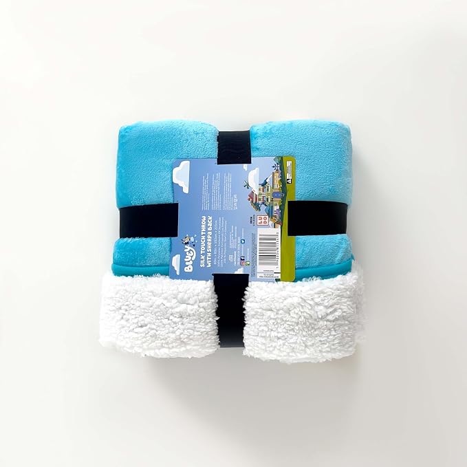 Northwest Bluey Silk Touch Sherpa Throw Blanket, 60" x 80", Togetherness