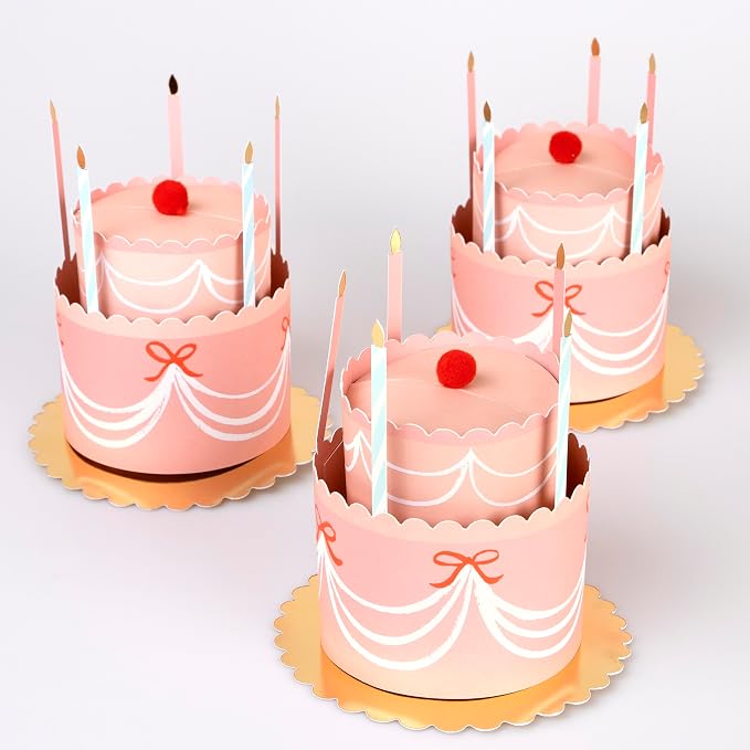 Meri Meri Fancy Cake Party Hats (Pack of 8), Paper Birthday Party Hats, Great For Photo Booths & Party Tables, Easy To Assemble, Ages 3+, 4.875" x 5" x 4.875"