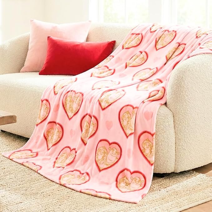 Shrek & Fiona Ogre Bedding Super Soft Plush Cozy Throw Blanket, 50 in x 70 in, (Officially Licensed Product) by Franco Collectibles