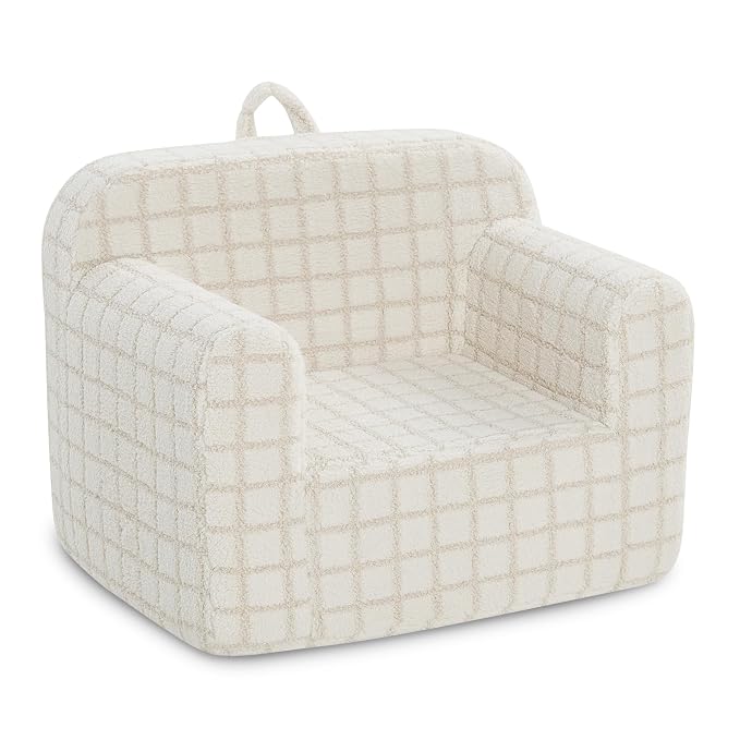 Delta Children Checkered Cozee Chair, Cream