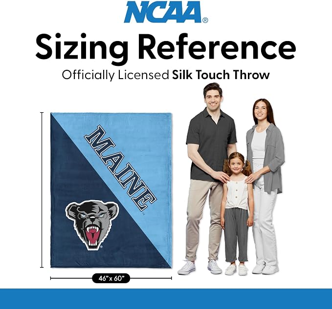 Northwest NCAA Silk Touch Throw Blanket, Ultra Soft Plush Polyester, Lightweight Warm Decorative Fan Gift, 46 x 60 in