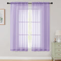 Sheer Lavender Curtains for Bedroom Living Room 63 Inch Length 2 Panels by WelvetBLK