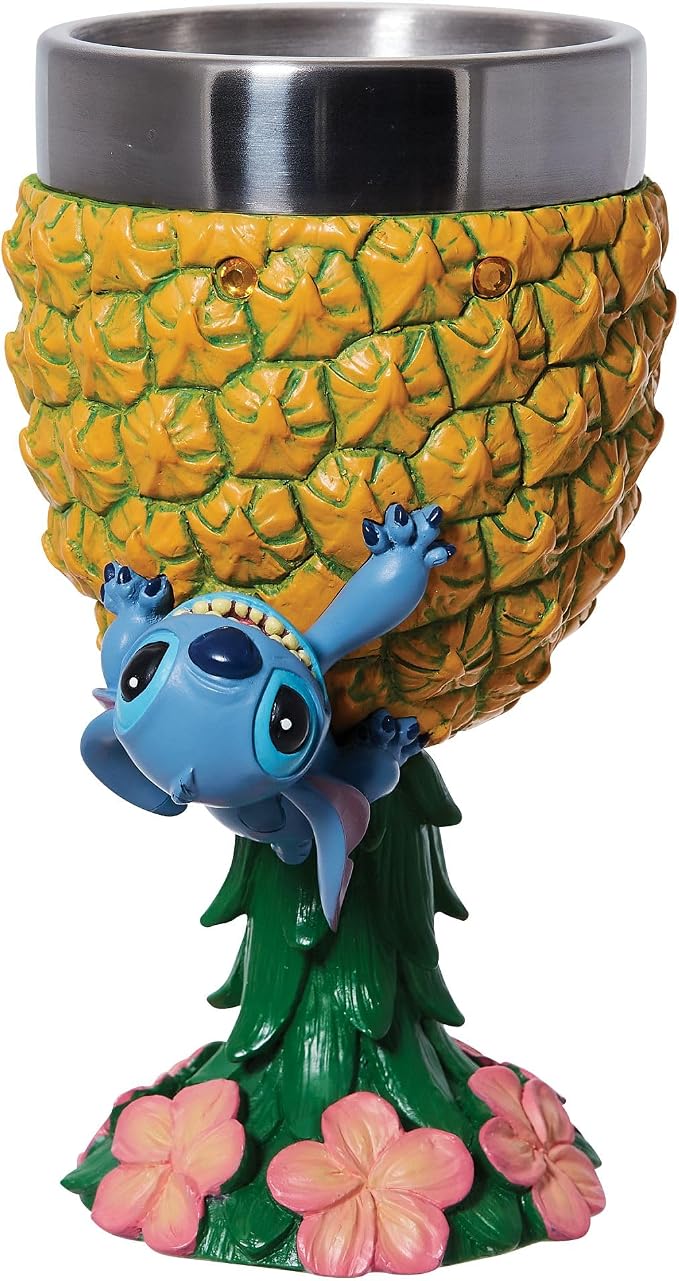 Enesco Disney Showcase Lilo and Stitch Pineapple Decorative Goblet Figurine, Multicolor 7.09 Inches