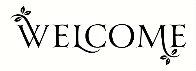 Welcome Quote with Leaves Large Wall Decal for Entryway Décor 34x11.5 Black