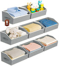 Homsorout Large Closet Organizers and Storage Bins - 8 Pack Trapezoid Storage Baskets for Shelves, Foldable Fabric Baskets with Handles Ideal for Closet, Basket, Wardrobe and Shelf Storage, Grey
