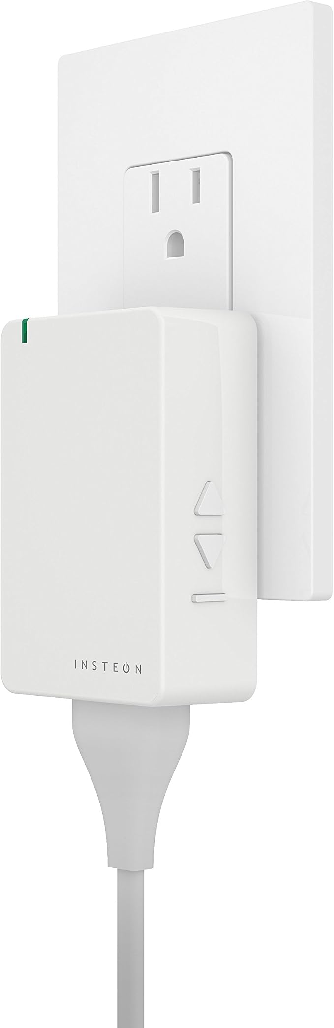 Insteon Smart Lamp Dimmer Plug, 300W Smart Home and Electronics Light Control, Adjustable Brightness & Fade for Dimmable LED, CFL & Incandescent Lights, Works with Alexa & Google - 2457D2 (White)