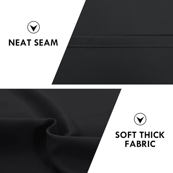 DWCN Blackout Curtains Room Darkening Thermal Insulated Bedroom Curtains Window Curtain Panels, 52 x 54 inches Long, Set of 2 Black Rod Pocket Drapes