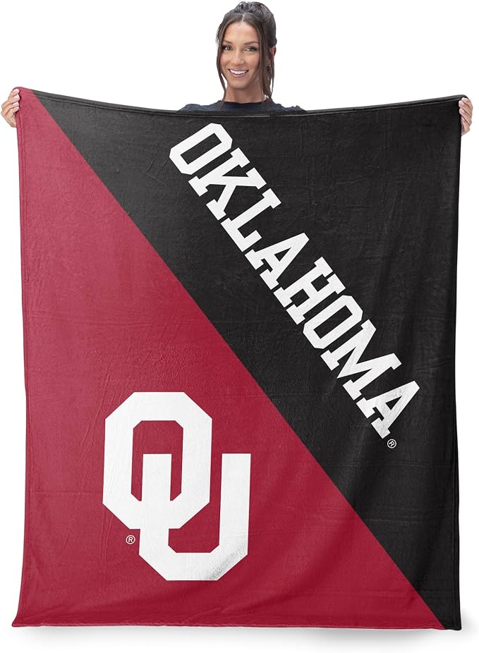 Northwest NCAA Silk Touch Throw Blanket, Ultra Soft Plush Polyester, Lightweight Warm Decorative Fan Gift, 46 x 60 in
