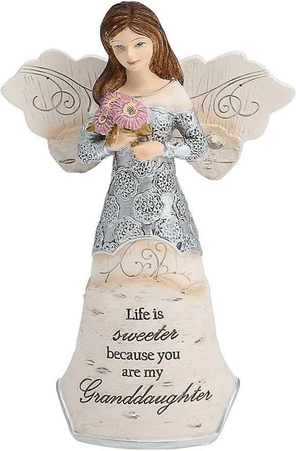 Pavilion Gift Company 82349 Granddaughter Angel Figurine, 5-1/2-Inch, Silver