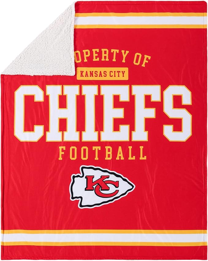 FOCO NFL Unisex-Adult NFL Team Logo Property 60" x 50" Sherpa Plush Throw Blanket