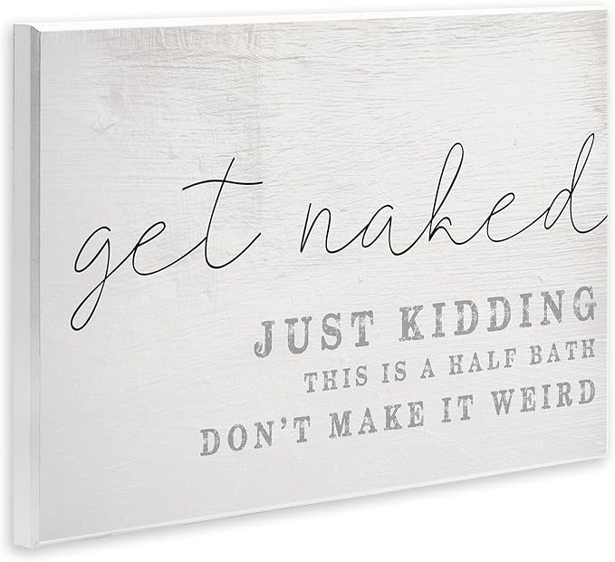 Half Bath Humor Comic Phrase, 13 x 19 Inch Mounted Print on Wall Plaque | Stupell Industries · By Lil' Rue · Ready to hang · Great gift for bathroom decor · Made in USA