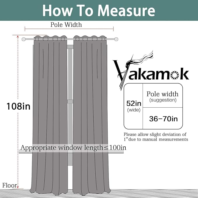 Yakamok Thermal Insulated Grommet Blackout Draperies/Drapes for Bedroom Window,Room Darkening Curtain Panels (2 Panels, W52 x L108 -Inch, Beige)