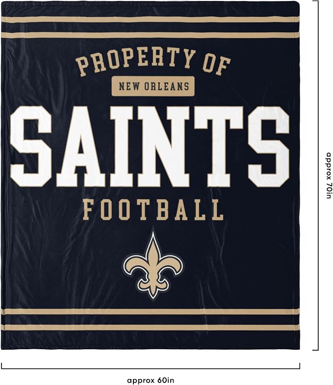 FOCO New Orleans Saints NFL Team Property Of Sherpa Fleece Blanket