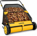30 Inch Push Lawn Sweeper with Large 12 cu ft Mesh Collection Bag | Heavy Duty Steel Frame, 10" Rubber Wheels, 4 Spinning Brushes, Manual Height Adjustment for Leaves, Grass and Yard Debris