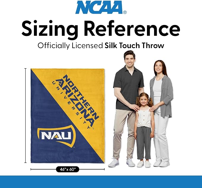 Northwest NCAA Silk Touch Throw Blanket, Ultra Soft Plush Polyester, Lightweight Warm Decorative Fan Gift, 46 x 60 in