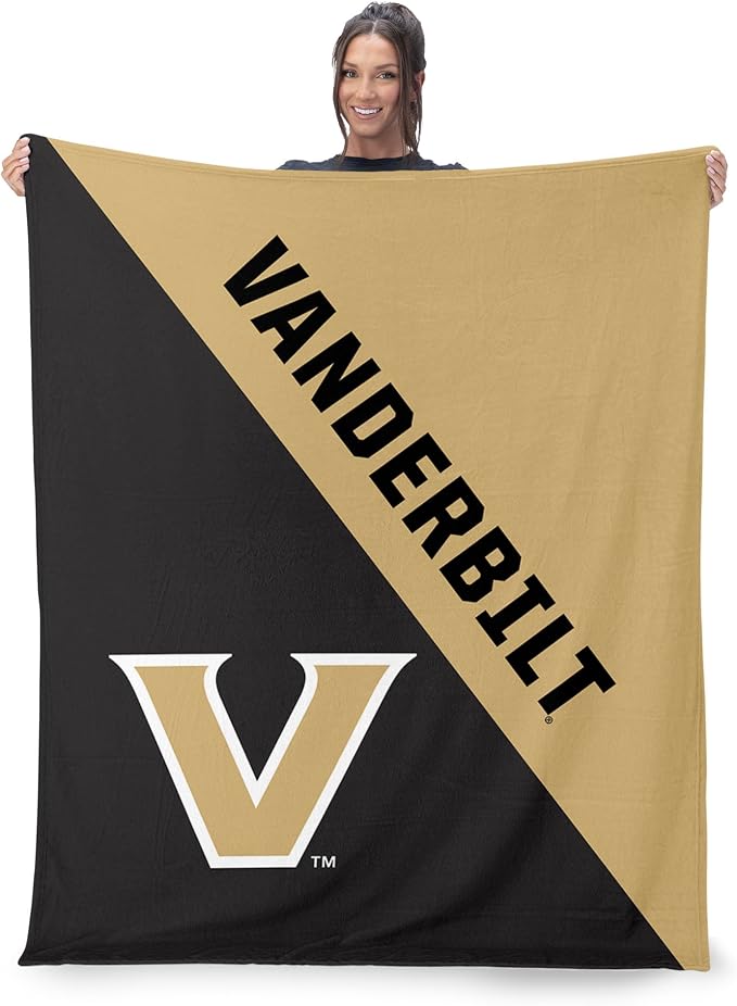 Northwest NCAA Silk Touch Throw Blanket, Ultra Soft Plush Polyester, Lightweight Warm Decorative Fan Gift, 46 x 60 in