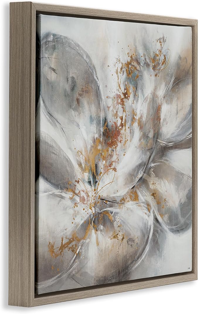 Abstract Floral Bloom Gallery, 24 x 24 Inch Canvas in Floater Frame | Stupell Industries · By K. Nari · Ready to hang · Made in USA