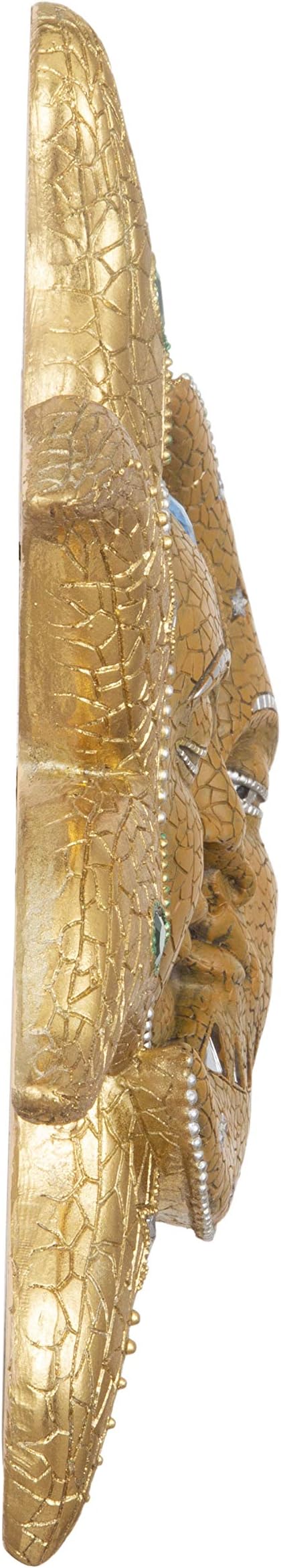 George S. Chen Imports Hand Painted Polyresin Mosaic Sun and Moon Face Wall Décor – Celestial Art for Indoor or Outdoor Home Decoration 63148