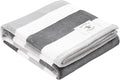 Nautica - Throw Blanket, Super Soft & Cozy Fleece Bedding, Dorm Room Essentials (Awning Stripe Grey, 50" x 60")