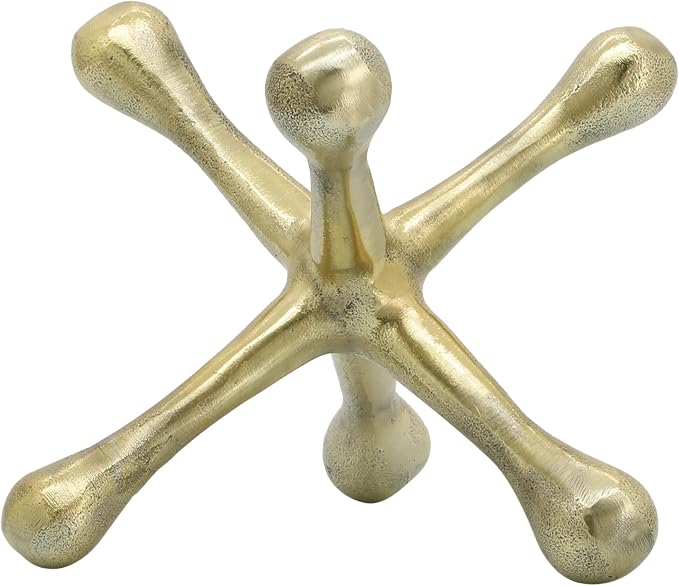 Modern Decorative Sculpture Figurine - Home Accent for Living Room Decor or Bathroom Decor - Elegant Statement Ornament for Shelf or Coffee Table Styling in Office or Any Room - 6", Gold & Metallic
