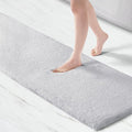 Madison Park Marshmallow Highly Absorbent Bath Runner, 24 x 72, Silver | Non slip Backing, Spa Quality Luxurious Plush Bath Rug for Bathroom, Quick Dry, OEKO TEX