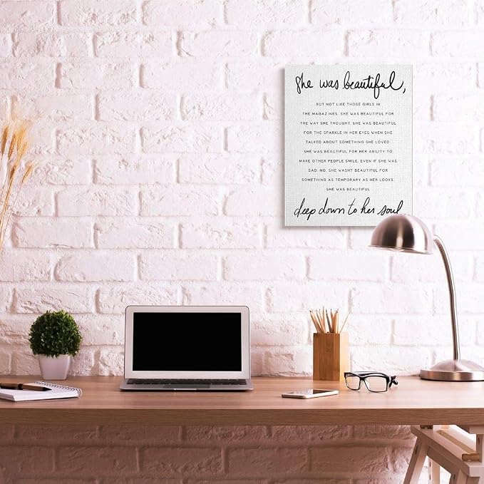 Stupell Industries Beautiful Quote Floral, 24 x 30 Inch Canvas Wall Art | Stupell Industries | 24 x 30 Inches, Easy to Hang and Sturdy, Made in USA, by Lil' Rue