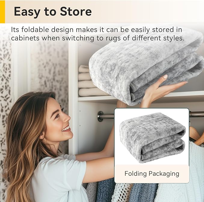 Washable Area Rugs 8'x10' Non-Slip Modern Abstract Soft for Living Room Entryway Bedroom Nursery, Print Pattern, Gray White Grey