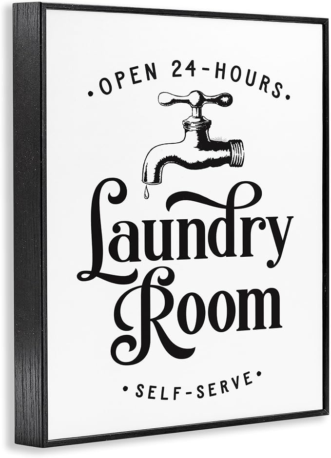 Laundry Room Vintage Sign Rustic Phrase, 24 x 30 Inch Framed Giclée Print | Stupell Industries · By Lettered and Lined · Ready to hang · Great for laundry room decor · Made in USA
