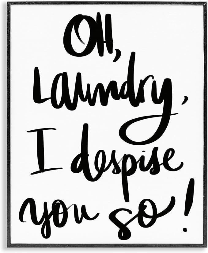 Stupell Industries 'Laundry I Despise You', Framed Giclee Art, Black, 24 x 30 Inches, Easy to Hang and Sturdy, Made in USA, by SD Graphics Studio | Stupell Industries | Black, 24 x 30 Inches, Easy to Hang and Sturdy, Made in USA, by SD Graphics Studio