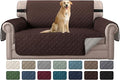 H.VERSAILTEX Reversible Loveseat Couch Cover for 2 Cushion Couch Water Resistant Loveseat Cover for Living Room Quilted Furniture Couch Cover Washable Couch Protector(Loveseat, Brown/Beige)
