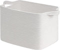 Goodpick 50L Large Cotton Rope Blanket Basket, 18" x 14" x 12", White | Blankets, Pillows & Toys Storage, Living Room & Bedroom Organization, Decorative Storage Basket, Neutral Home Decor