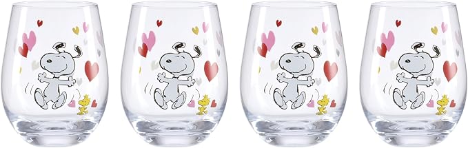 Lenox Snoopy Valentine's Day Entertaining Collection, Tumbler Set, 4-Piece