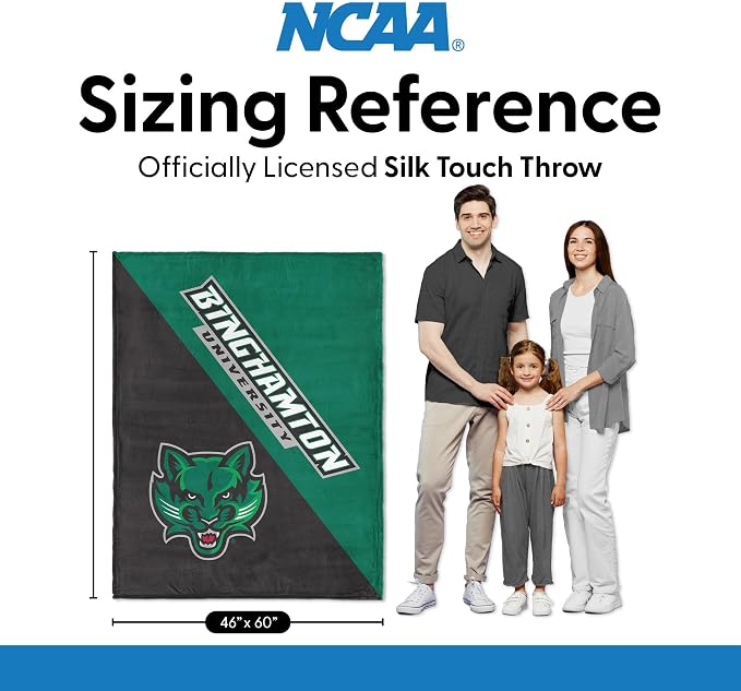 Northwest NCAA Silk Touch Throw Blanket, Ultra Soft Plush Polyester, Lightweight Warm Decorative Fan Gift, 46 x 60 in