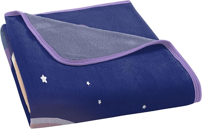 NORTHWEST Bluey Micro Raschel Throw Blanket, 46" x 60", Over The Moon